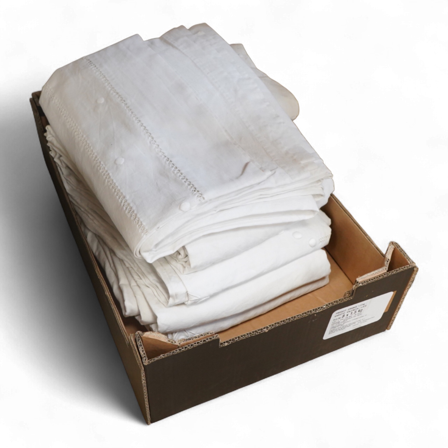 Six French provincial, coarse linen, spot motif embroidered and drawn thread work top sheets